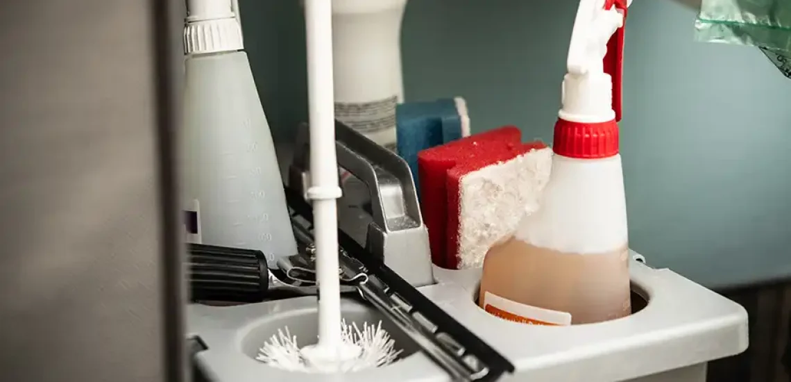 ELLIS JANITORIAL SERVICES - a close-up image of janitorial cleaning products in St. Louis, Missouri.